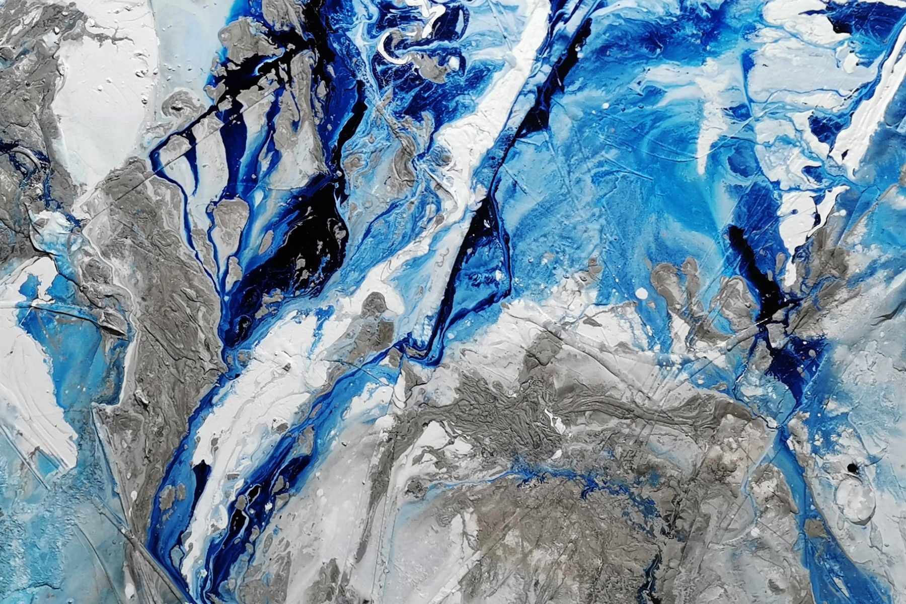 150cm x 150cm Blue Textured Abstract Ocean Painting - Modern Coastal Wall Art for Living Room, Bedroom & Office Decor