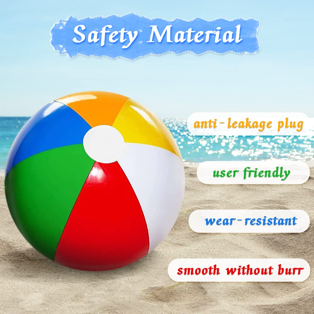 12 Pack 12-Inch Beach Balls - Inflatable Pool Toys for Kids & Toddlers, Hawaiian Tropical Themed Party Decorations, Bulk Beach Party Favors - Perfect for Pool Games, Summer Parties & Beach Vacations