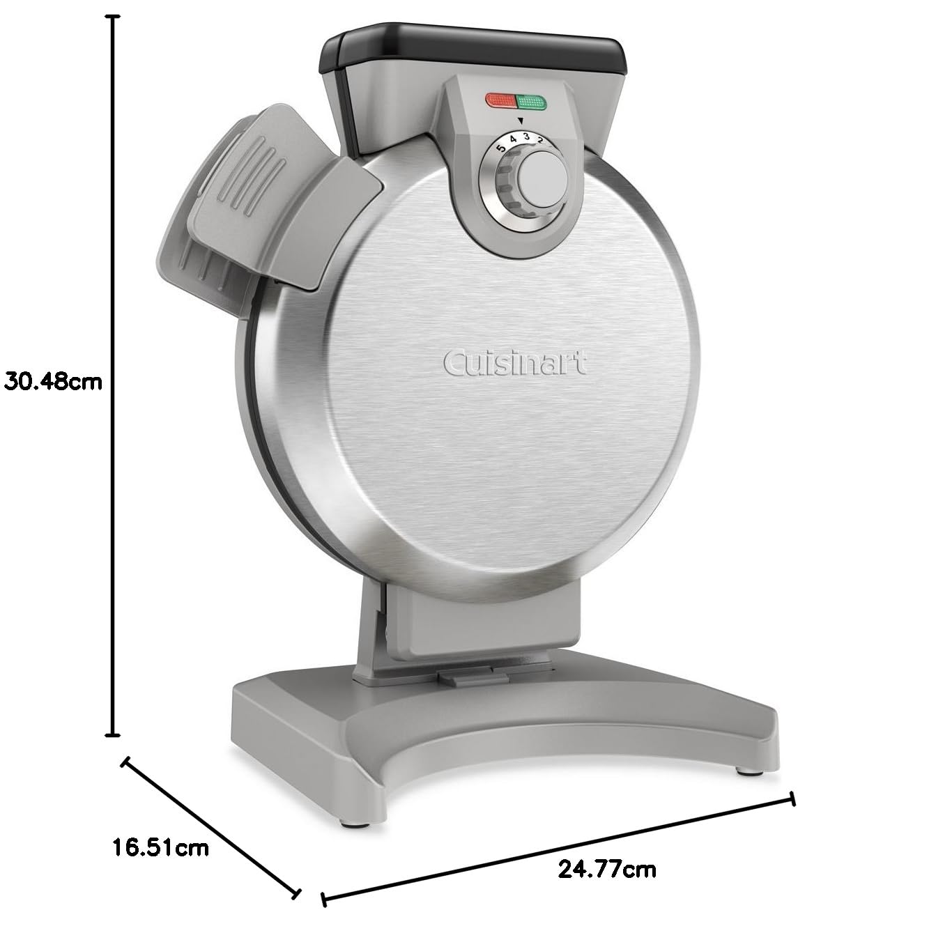 Cuisinart WAF-V100C Vertical Belgian Waffle Maker - Silver Stainless Steel Waffle Iron for Perfect Thick Waffles - Ideal for Breakfast, Brunch & Family Gatherings