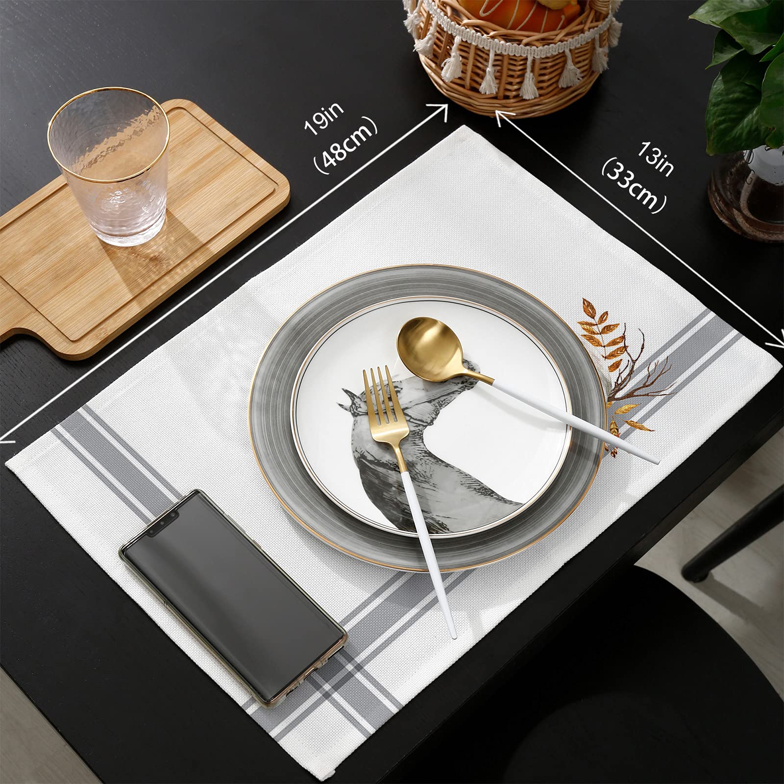 Premium Washable Placemats Set of 6 - 13