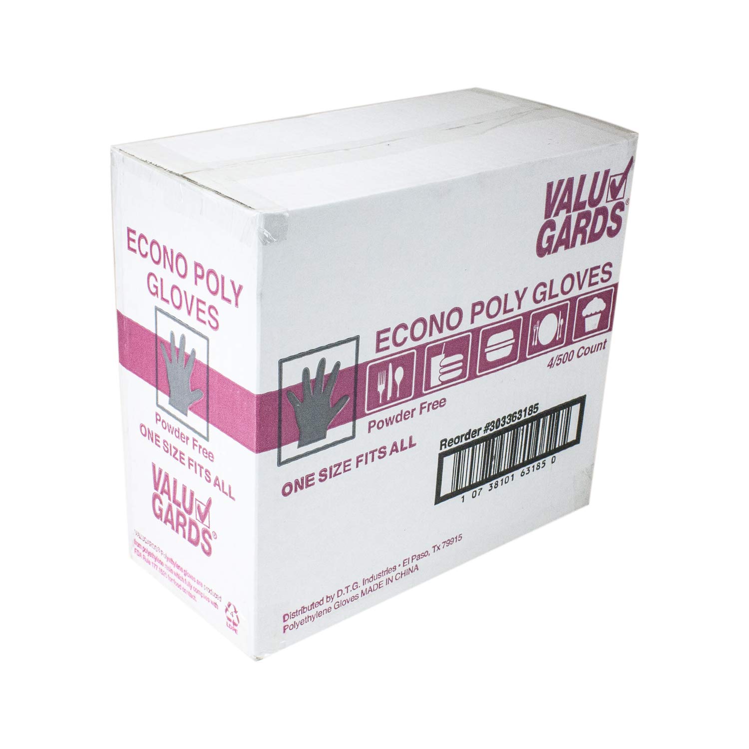 ValuGards Econo Poly Clear Disposable Gloves - One Size Fits All, 2000 Gloves per Case - Perfect for Food Service, Cleaning, Medical Use & Industrial Work