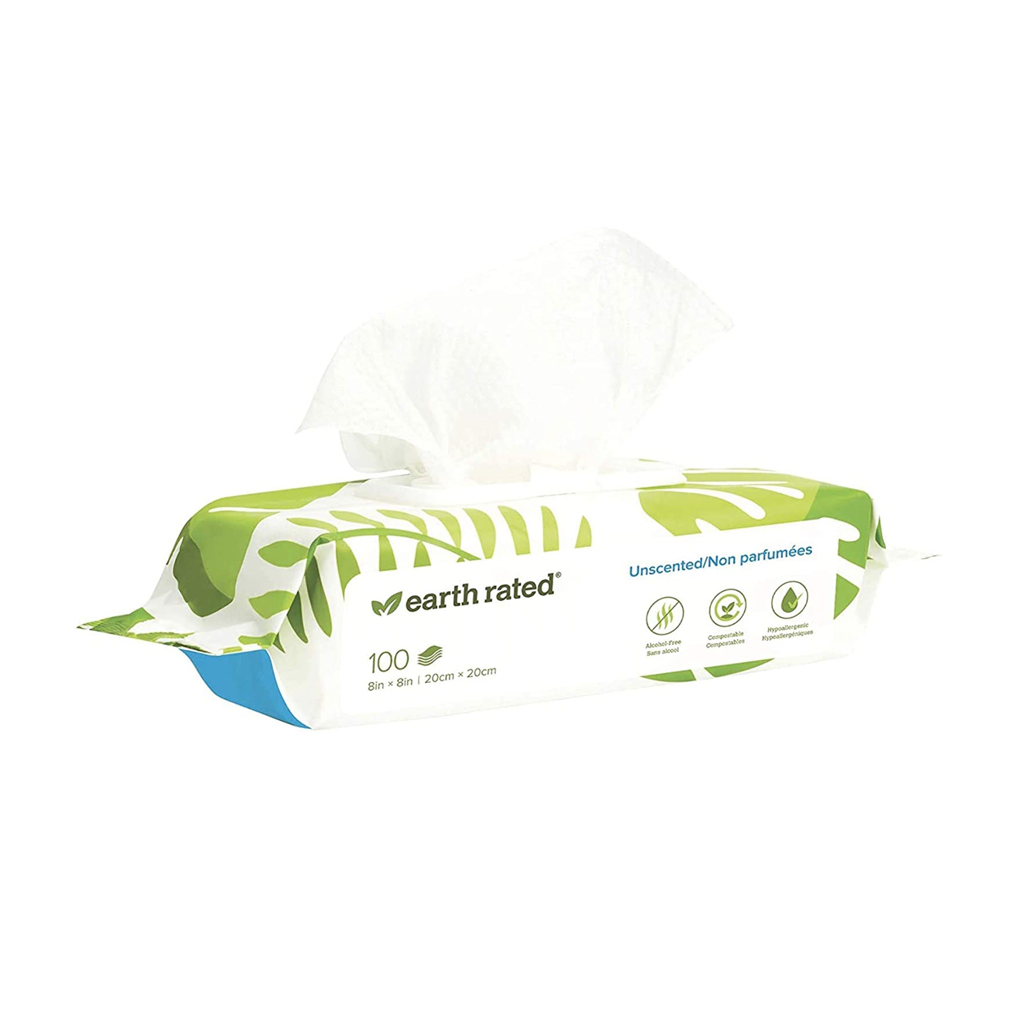 Earth Rated Unscented Dog Wipes - Gentle Cleaning for Paws, Face & Body | Hypoallergenic & Biodegradable Pet Grooming Wipes for Dogs & Puppies - Perfect for After Walks, Playtime & Travel
