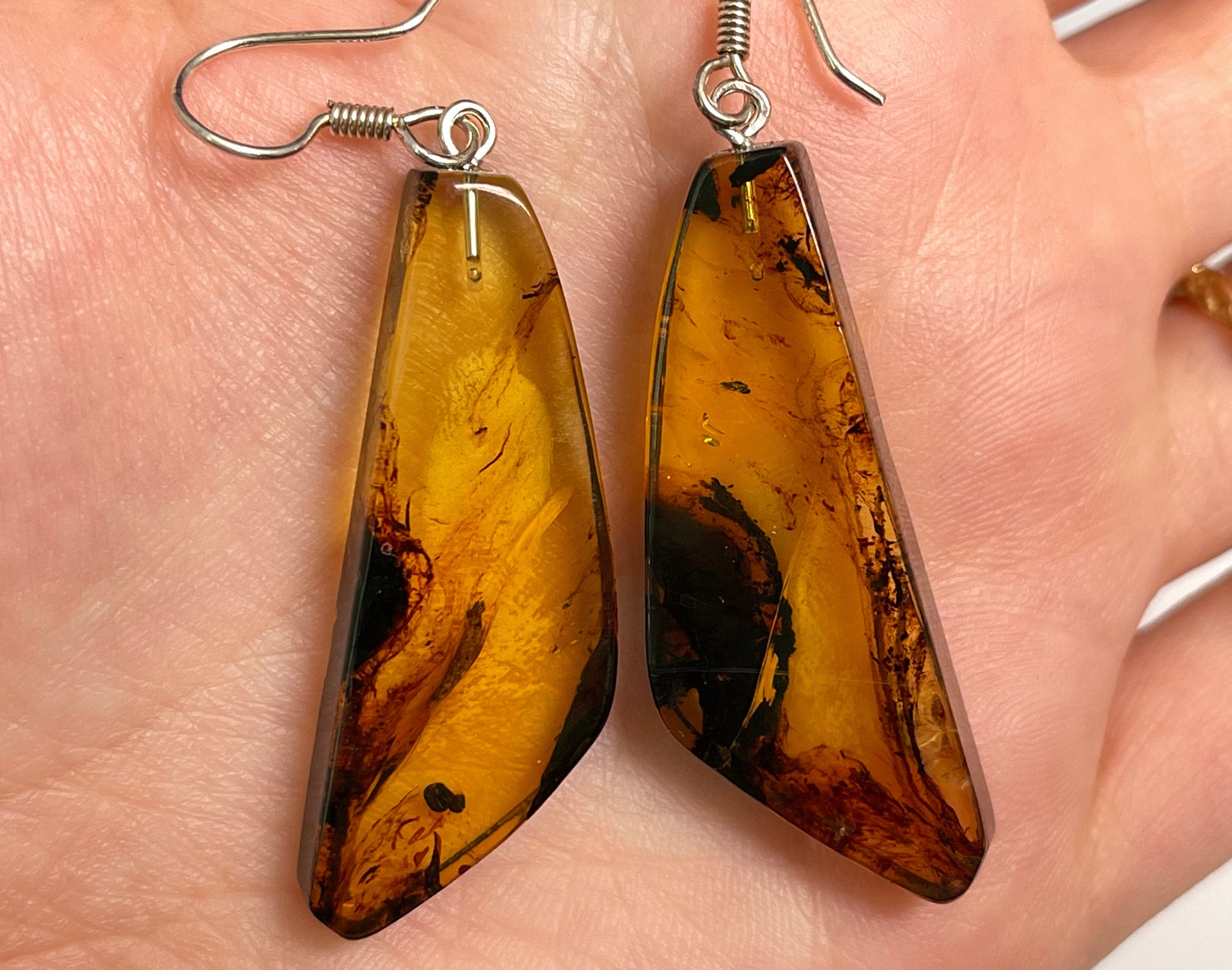 AMBER Crystal Earrings - Handmade Statement Dangle Earrings with Healing Stones | Elegant Boho Jewelry for Women | Perfect for Parties, Weddings & Everyday Wear (50350)