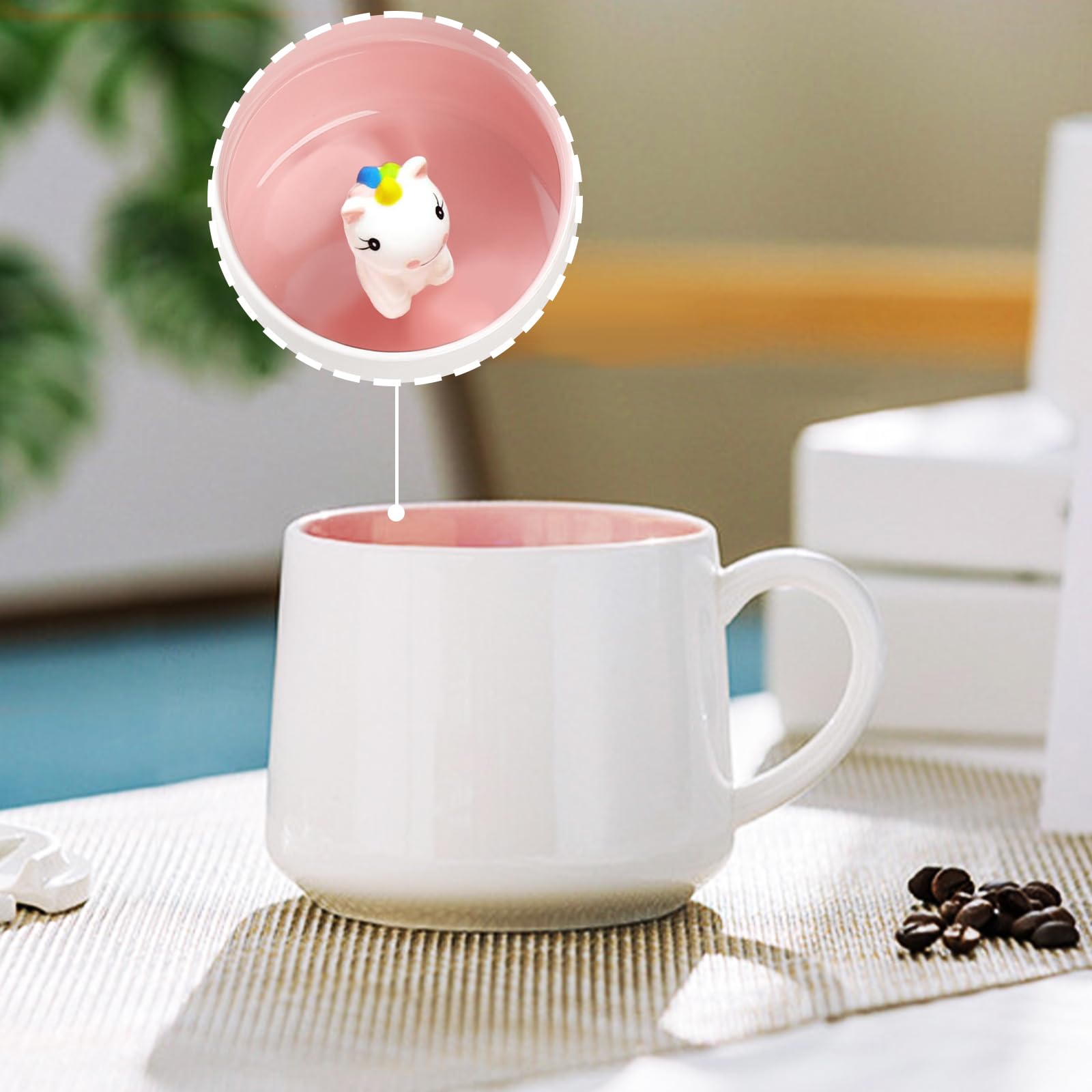 Cute Unicorn Ceramic Coffee Mug - Handmade Animal Figurine Mug, White Elephant Gift for Adults, Unique Gag Gift for Women & Girls - Perfect for Unicorn Lovers, Office Use, Home Decor & Coffee Breaks