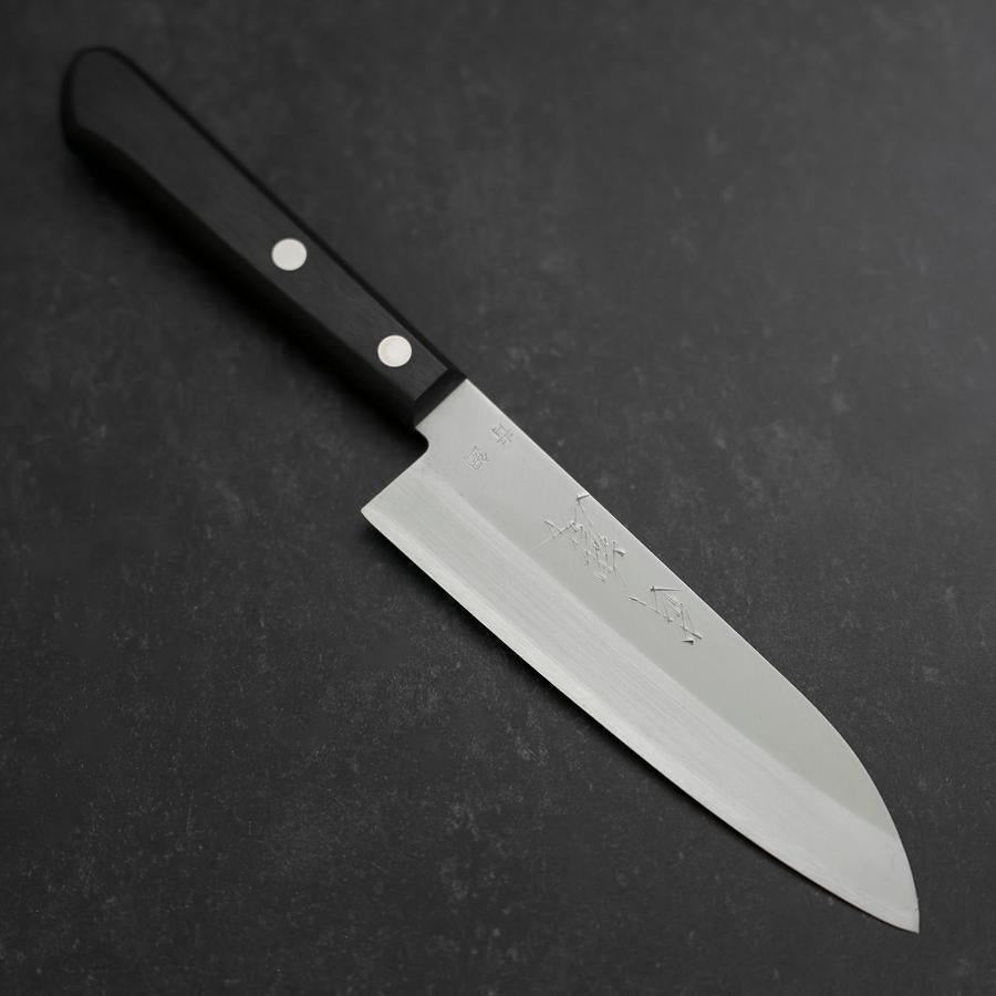 Premium Santoku Knife - Blue Steel #2 Polished Blade with Western Handle (135mm) - Perfect for Sushi, Vegetables & Meat Slicing