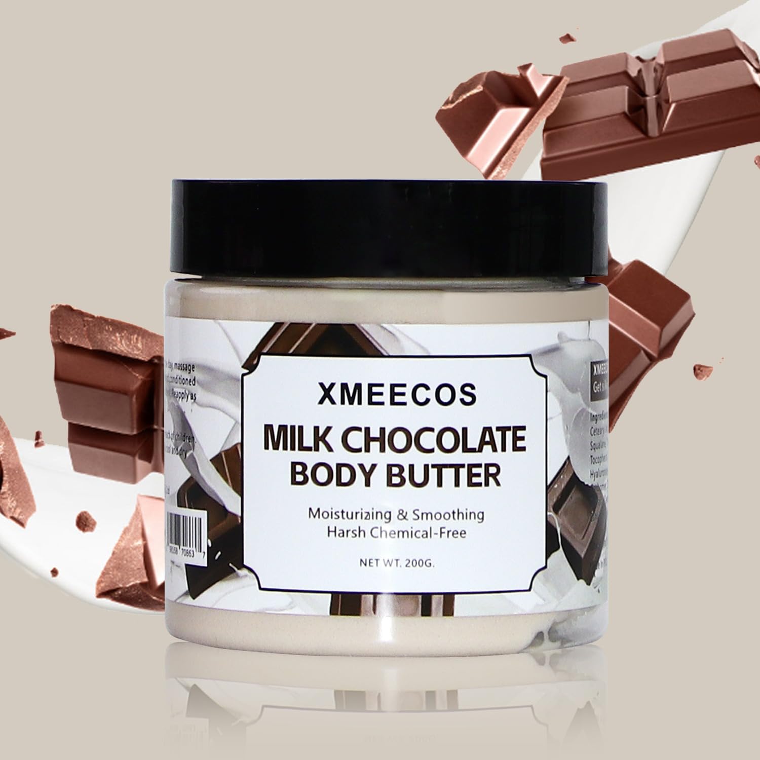 Luxury Body Butter for Dry Skin - Deep Moisturizing & Smoothing Cream - Cruelty-Free & Gentle Formula - Sweet Milk Chocolate Scent - Unisex Skincare for Men & Women - Perfect for Daily Hydration & Relaxation After Shower/Bath