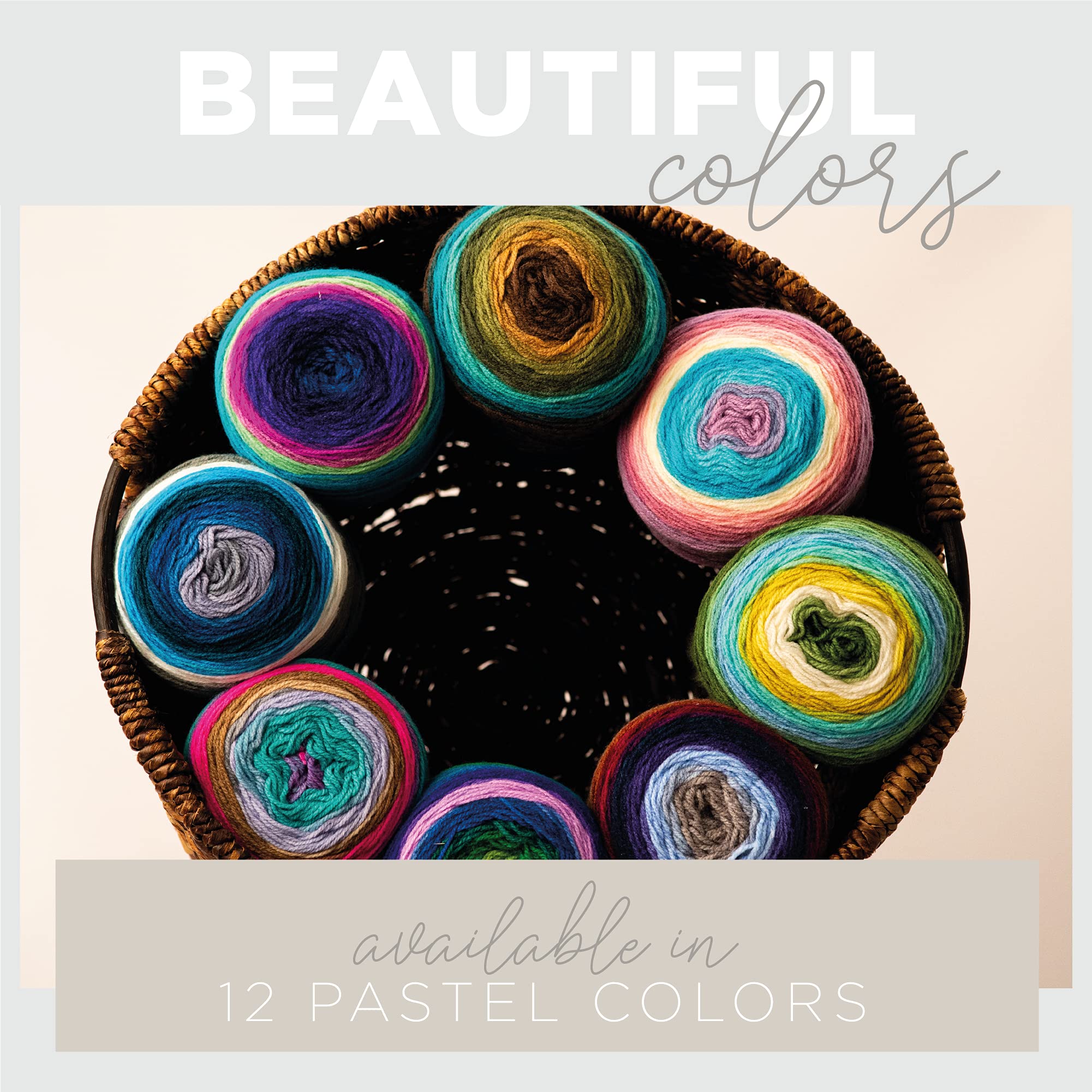 Lion Brand Yarn Mandala Ombré - 3-Pack Soft Crochet & Knitting Yarn with Vibrant Colors | Perfect for Blankets, Scarves & DIY Crafts