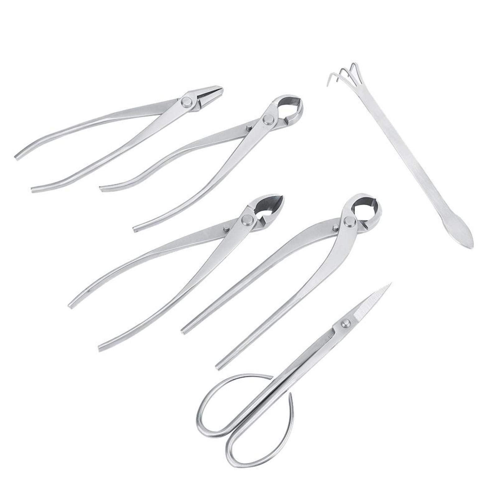 Premium 6-Piece Stainless Steel Bonsai Tool Kit - Professional Gardening Scissors & Trimming Set with Storage Bag - Perfect for Bonsai Tree Care, Pruning, and Plant Maintenance - Ideal Gift for Gardeners & Bonsai Enthusiasts