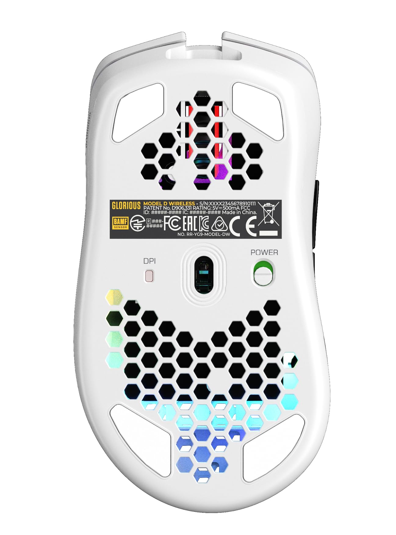 Glorious Model D- Wireless Gaming Mouse - Ultra Lightweight 67g, Honeycomb Design, RGB Lighting, Ergonomic Right-Handed, 2.4GHz Lag-Free Wireless, 71-Hour Battery Life - Matte White | Perfect for FPS, MOBA & Esports Gaming