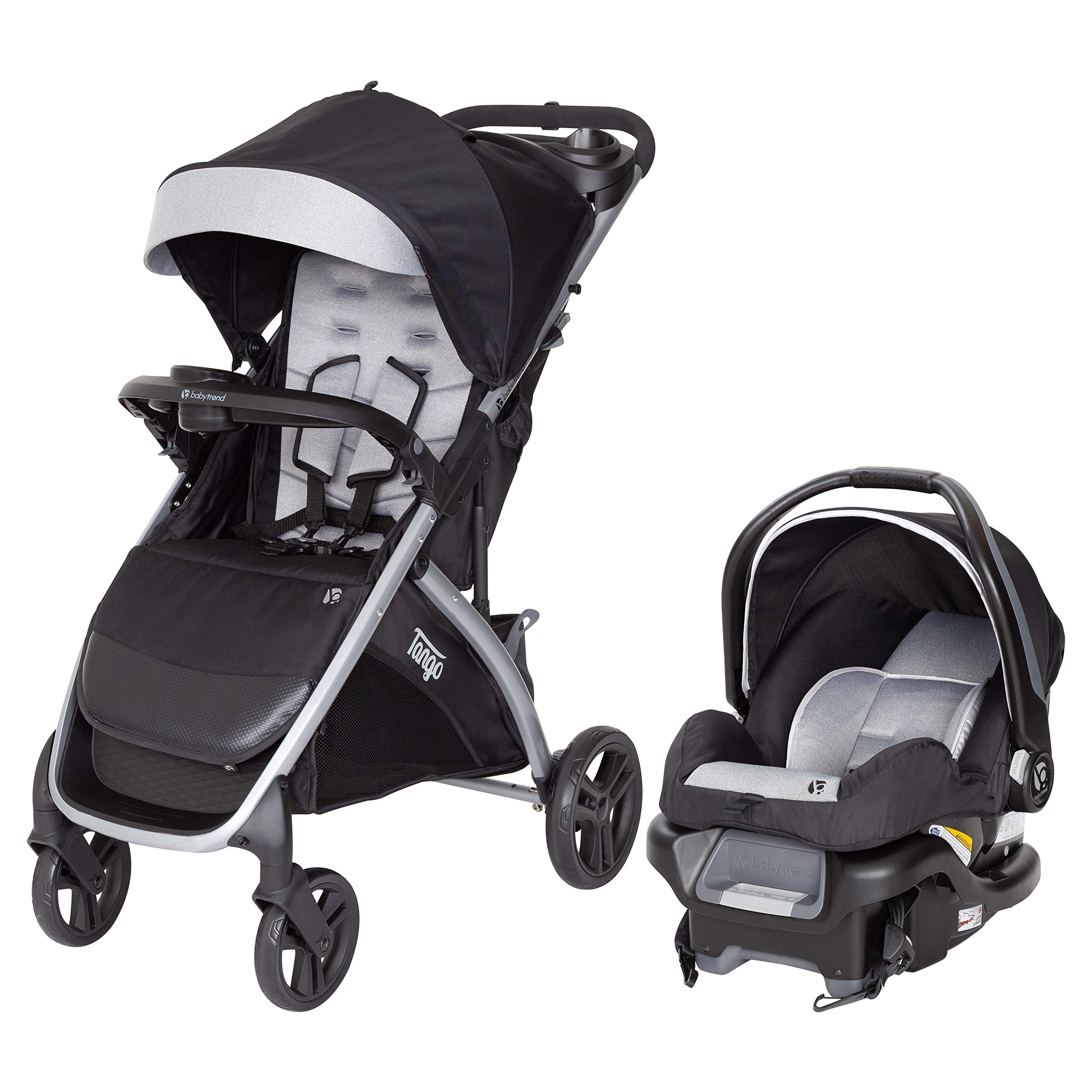 Baby Trend Tango Travel System Stroller & Car Seat Combo in Moondust - Lightweight Infant Stroller with Adjustable Canopy & Cup Holder for Newborns to Toddlers - Perfect for Shopping, Travel & Daily Walks