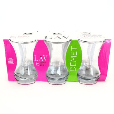 Premium Turkish Tea Glasses Set of 6 - LAV Demet Handmade Glass Cups for Hot & Cold Beverages - Perfect for Turkish Tea, Coffee, and Dessert Serving at Home or Cafe