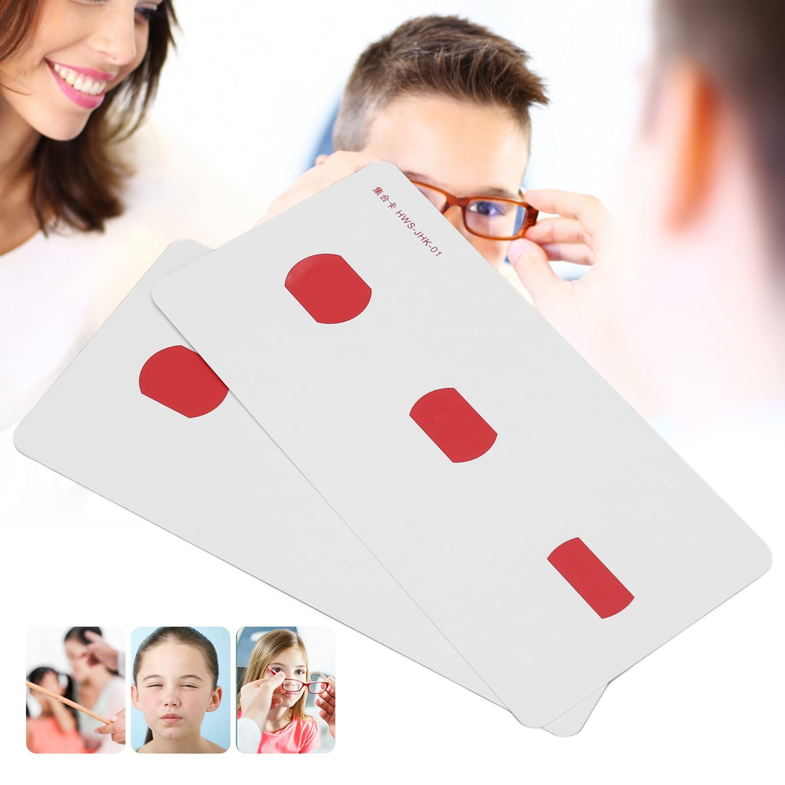 2pcs Strabismus Correction Cards for Adults & Kids - Amblyopia Training Cards for Lazy Eye Therapy - Improve Vision & Eye Coordination (Perfect for Home & Clinic Use)