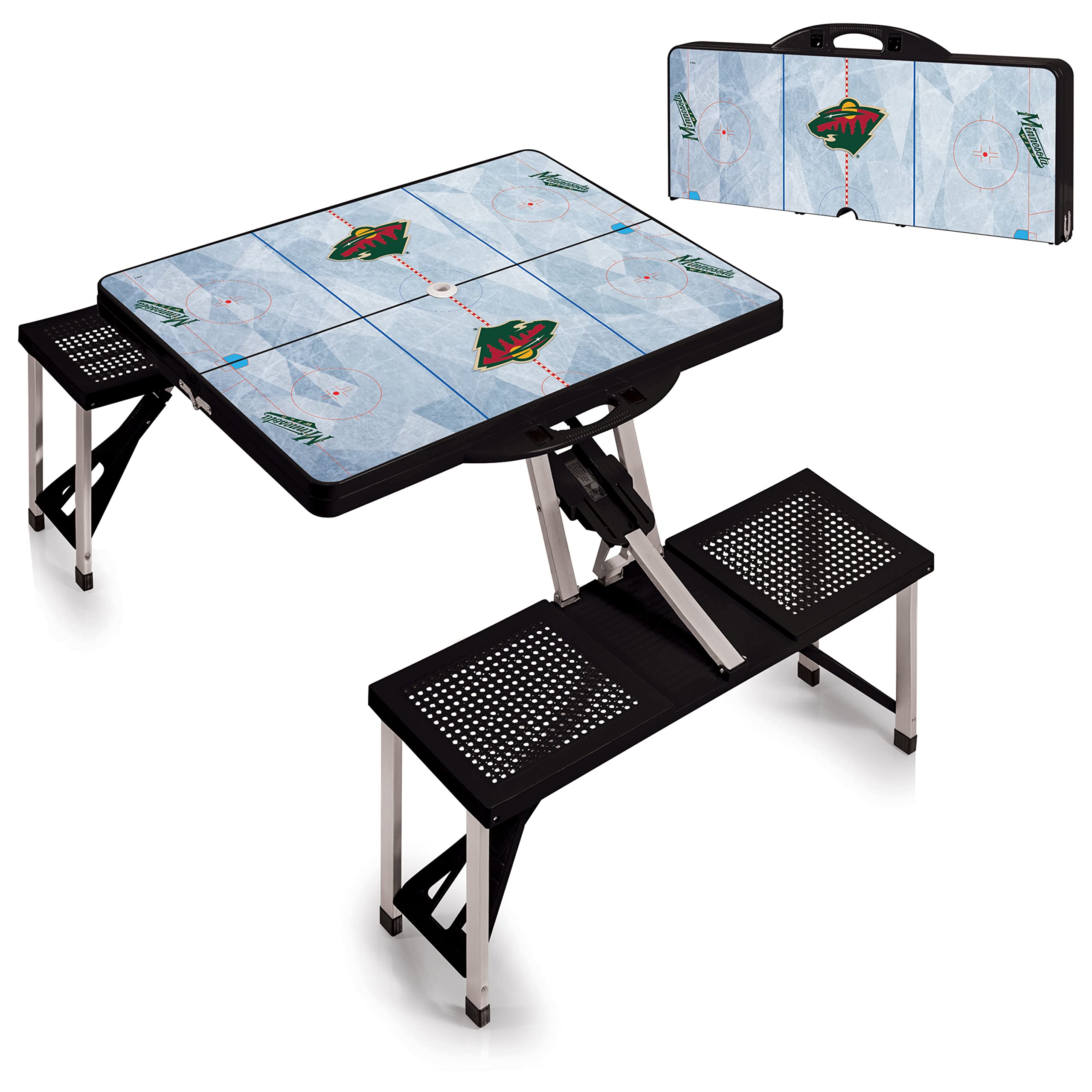 PICNIC TIME NHL Portable Folding Picnic Table with Seats - Unisex Adult Outdoor Dining & Camping Gear for Sports Fans, Tailgating, Beach & Park Outings