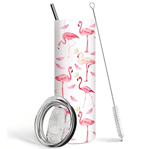 flamingo floral tumbler