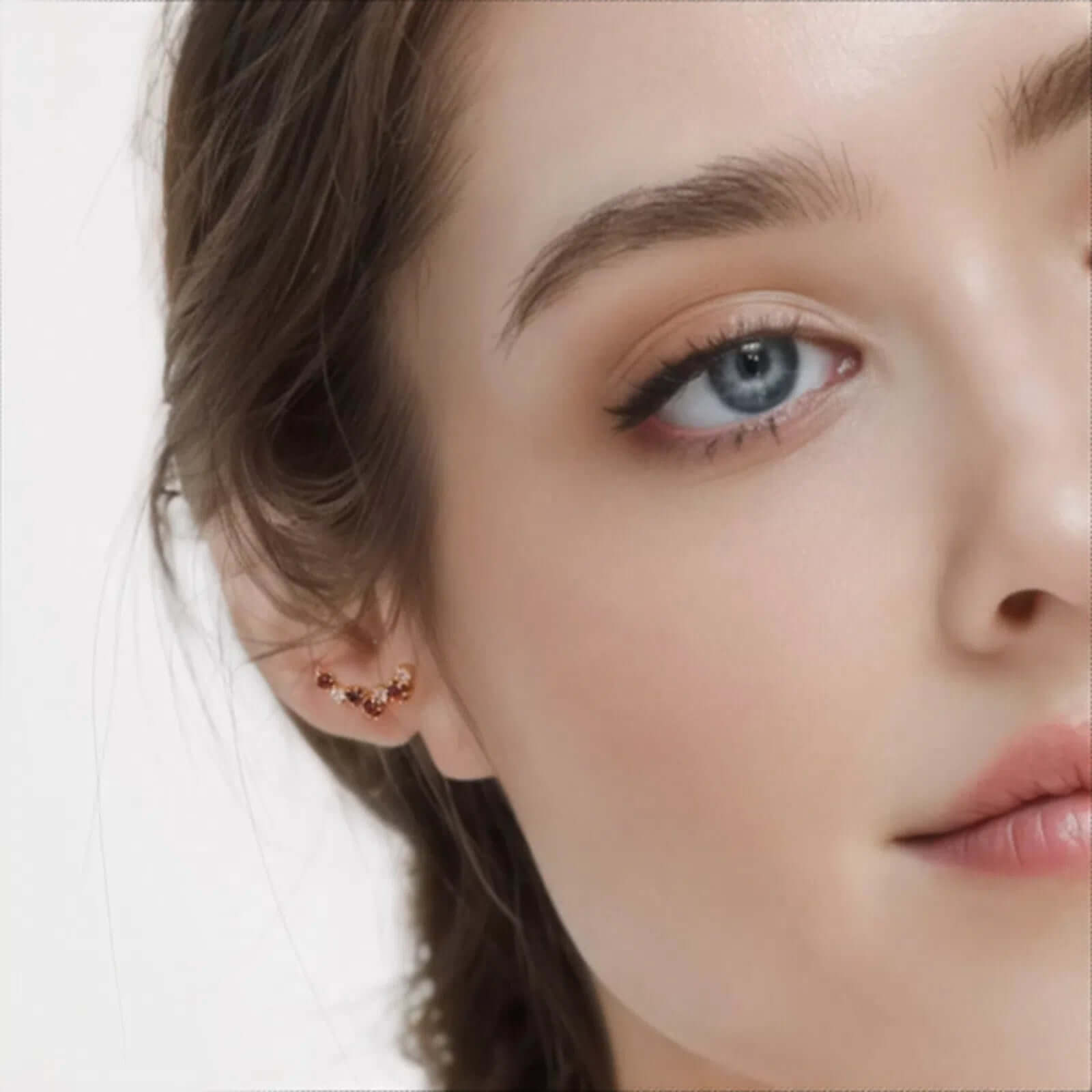 Natural Garnet Meteor Star Ear Climber Earrings for Women | Elegant Dangle Earrings for Party, Wedding & Evening Wear | E7277