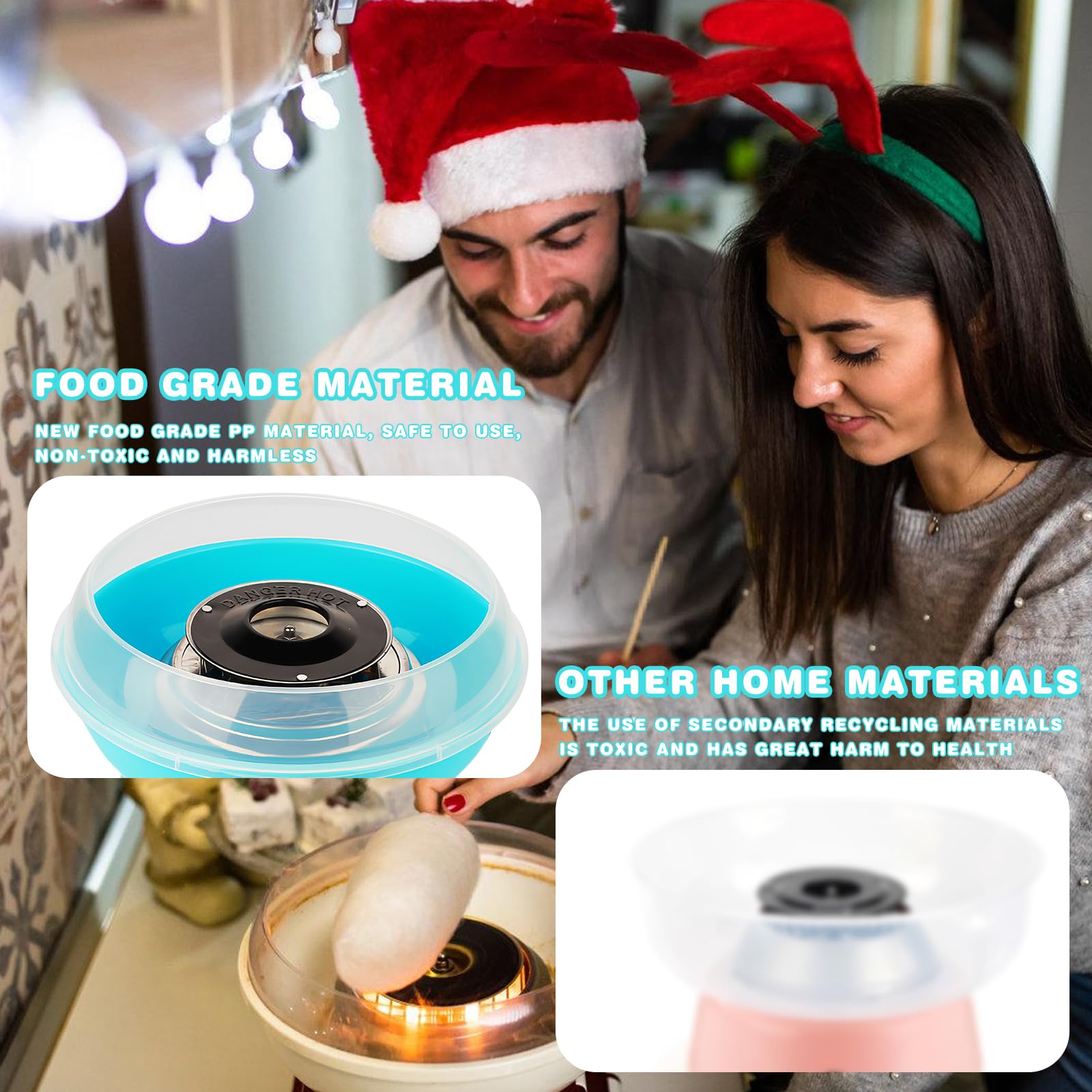 Portable 450W Retro Cotton Candy Machine for Birthday Parties, Carnivals & Events - Easy to Use Candy Floss Maker for Home & Commercial Use