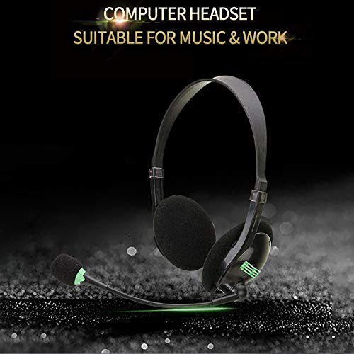 HCLZOE 3.5mm Computer Headset with 270° Adjustable Boom Mic - Noise Cancelling Headphones for PC, Laptop, Gaming & Office Use (Ideal for Zoom Calls, Online Classes & Remote Work)