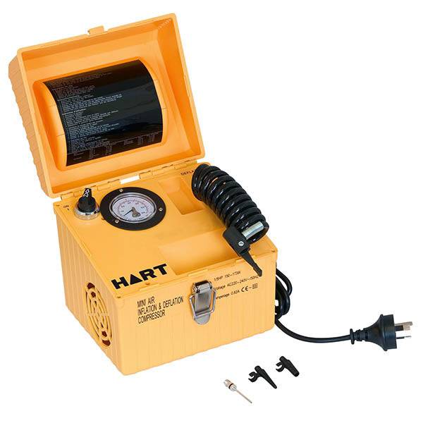 HART Super Inflator Compressor - Portable Air Pump for Tires, Balls & Inflatables - Fast Inflation for Cars, Bikes, Sports Equipment & Outdoor Activities