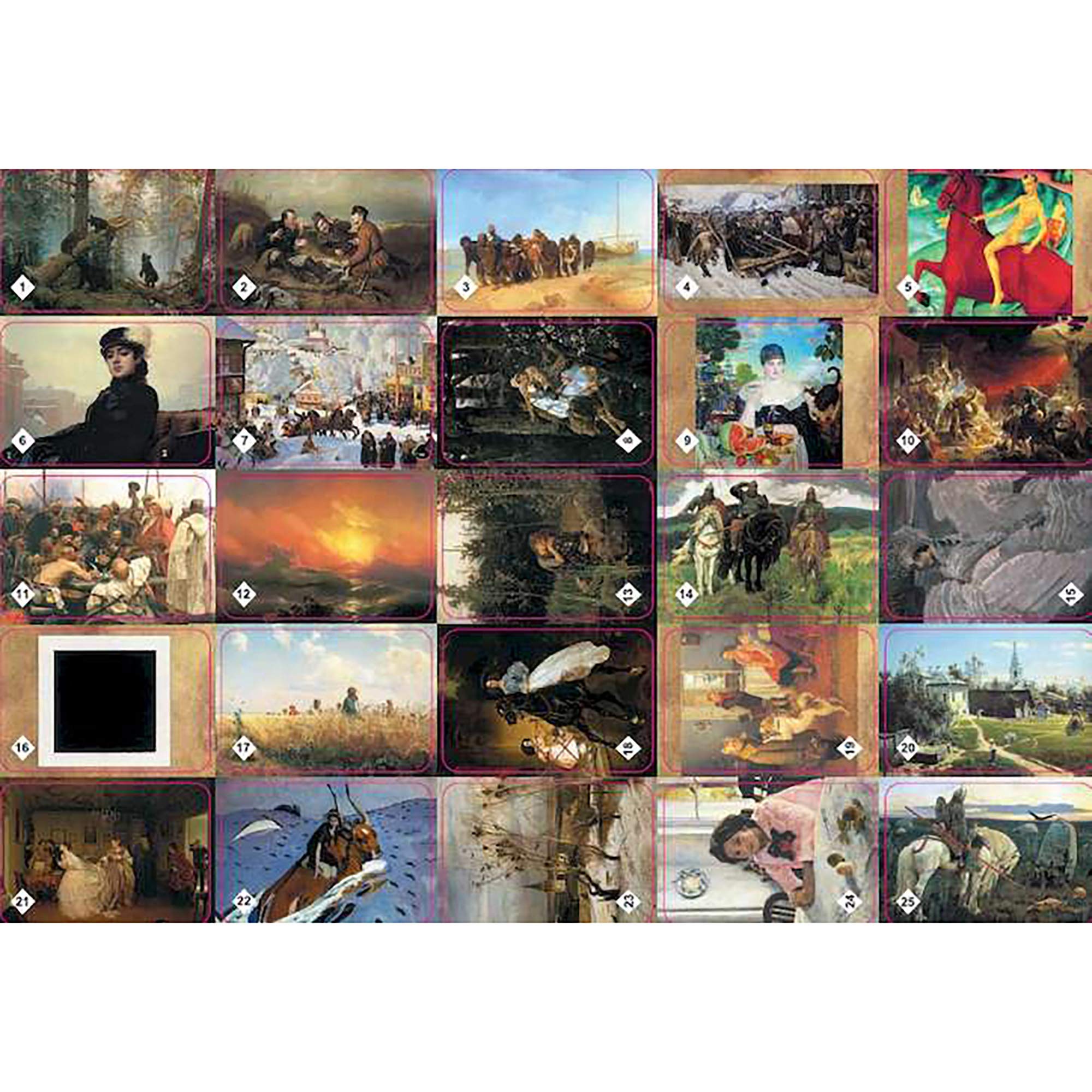 Russian Artists Classic Paintings Memory Matching Card Game - 25 Pairs Art Memorization Flash Cards with Famous Russian Artworks | Perfect for Family Game Night, Classroom Learning & Cognitive Development