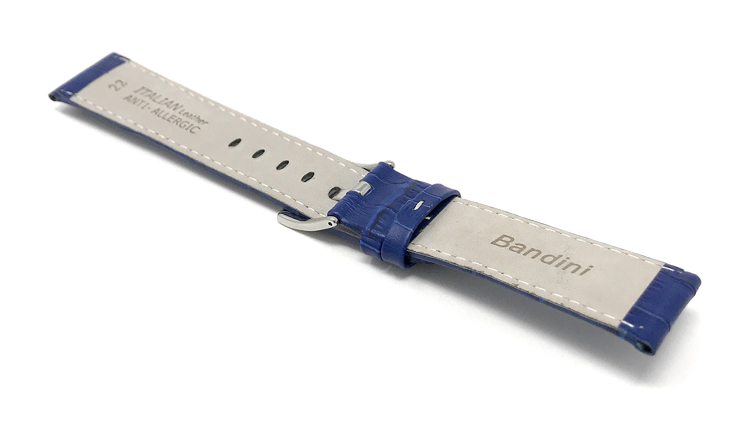 Men's 18mm Alligator Leather Watch Band - Blue Replacement Strap for Classic & Smart Watches - Office & Casual Wear