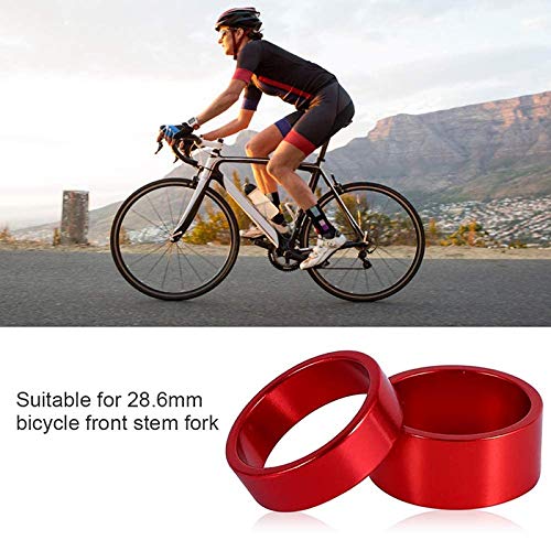 4Pcs/Set 5/10/15/20mm Aluminum Alloy Headset Spacers - 28.6mm Fork Washer Caps for Road Bike & Mountain Bike - Lightweight & Durable Cycling Accessories (Red) - Perfect for Bike Maintenance & Customization