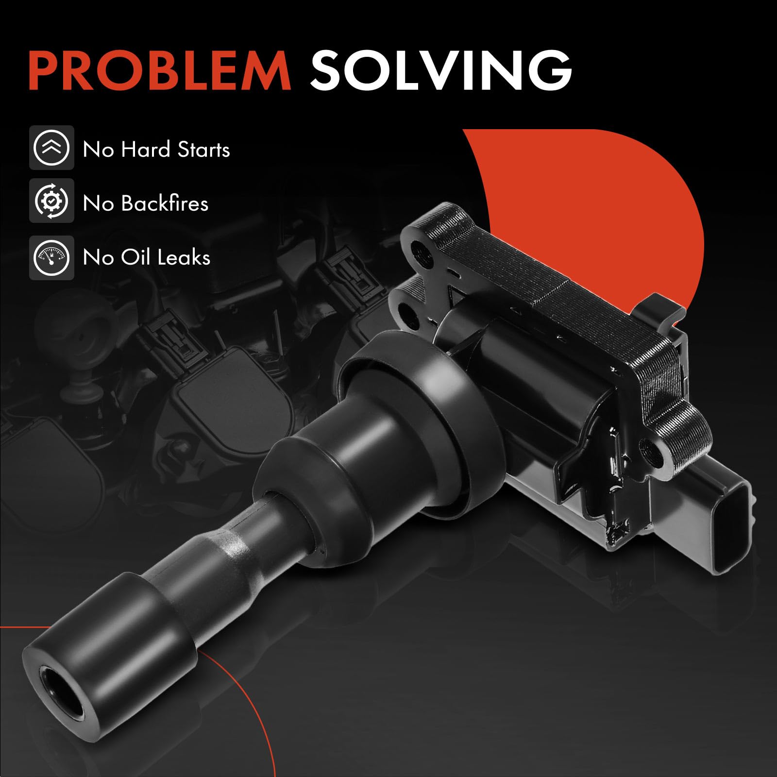 Premium 2-Piece Ignition Coil Pack Set - Compatible with 2004-2005 Mitsubishi Lancer L4 2.0L Turbocharged Engine | High Performance Replacement Parts for Smoother Acceleration & Better Fuel Efficiency | Perfect for DIY Auto Repair & Engine Maintenance