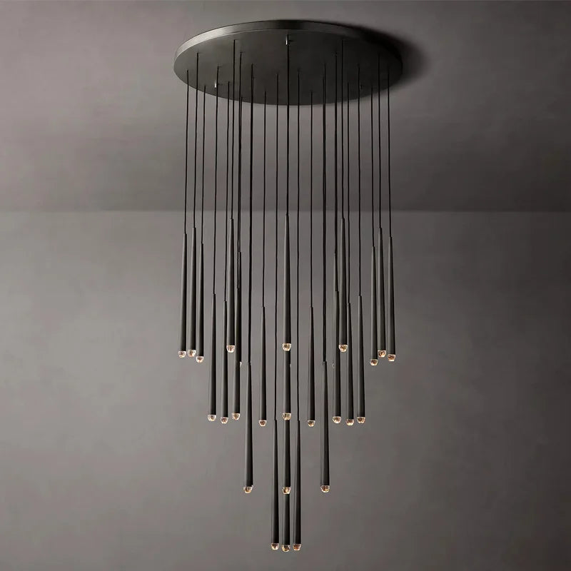 Modern Crystal Chandelier for High Ceiling Living Room, Dining Room & Entryway - Elegant Lighting Fixture for Luxury Home Decor & Wedding Venues