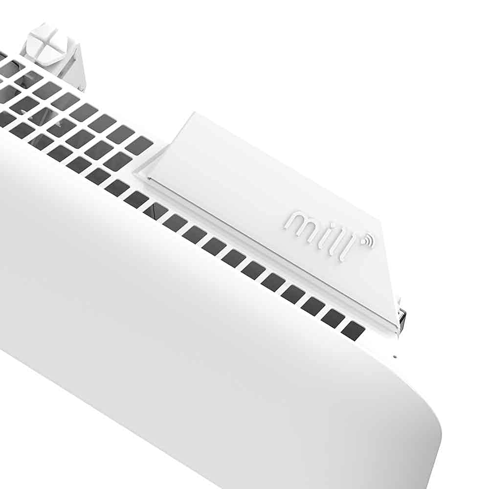 MILL GLASS GL600WIFI3 600W Wi-Fi Electric Space Heater with Glass Design - White | Smart Home Heating for Bedroom, Office & Indoor Use