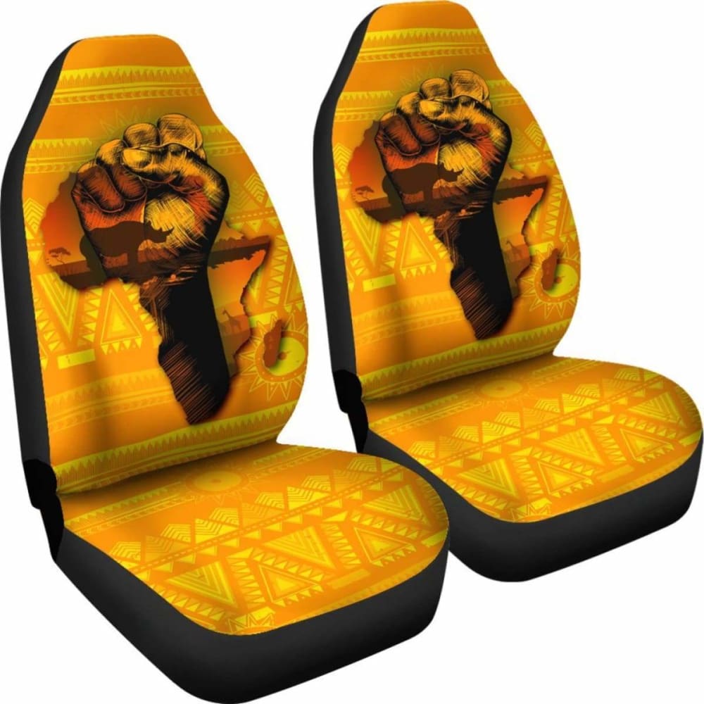 Premium African Map & Black Power Car Seat Covers - Durable Auto Accessories for SUV, Truck & Sedan - Perfect for Road Trips, Commuting & Cultural Pride Display