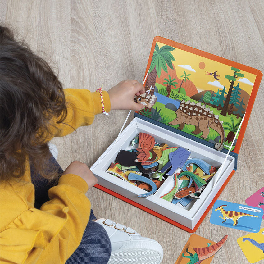 Magnetic Dinosaurs Book & Game Set for Kids - STEM Learning Toy, Educational Puzzle Activity for Boys & Girls - Perfect for Travel, Classroom & Home Play