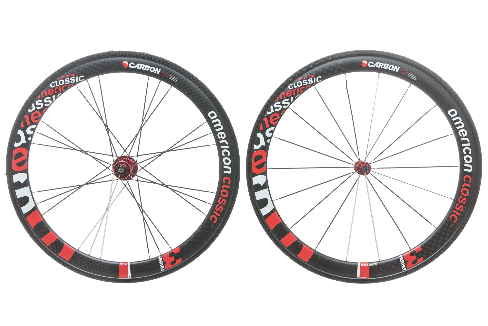 American Classic Racing Carbon 58 3 Series Tubular 700c Wheelset - Lightweight Aero Road Bike Wheels for Competitive Cycling & Triathlon Racing