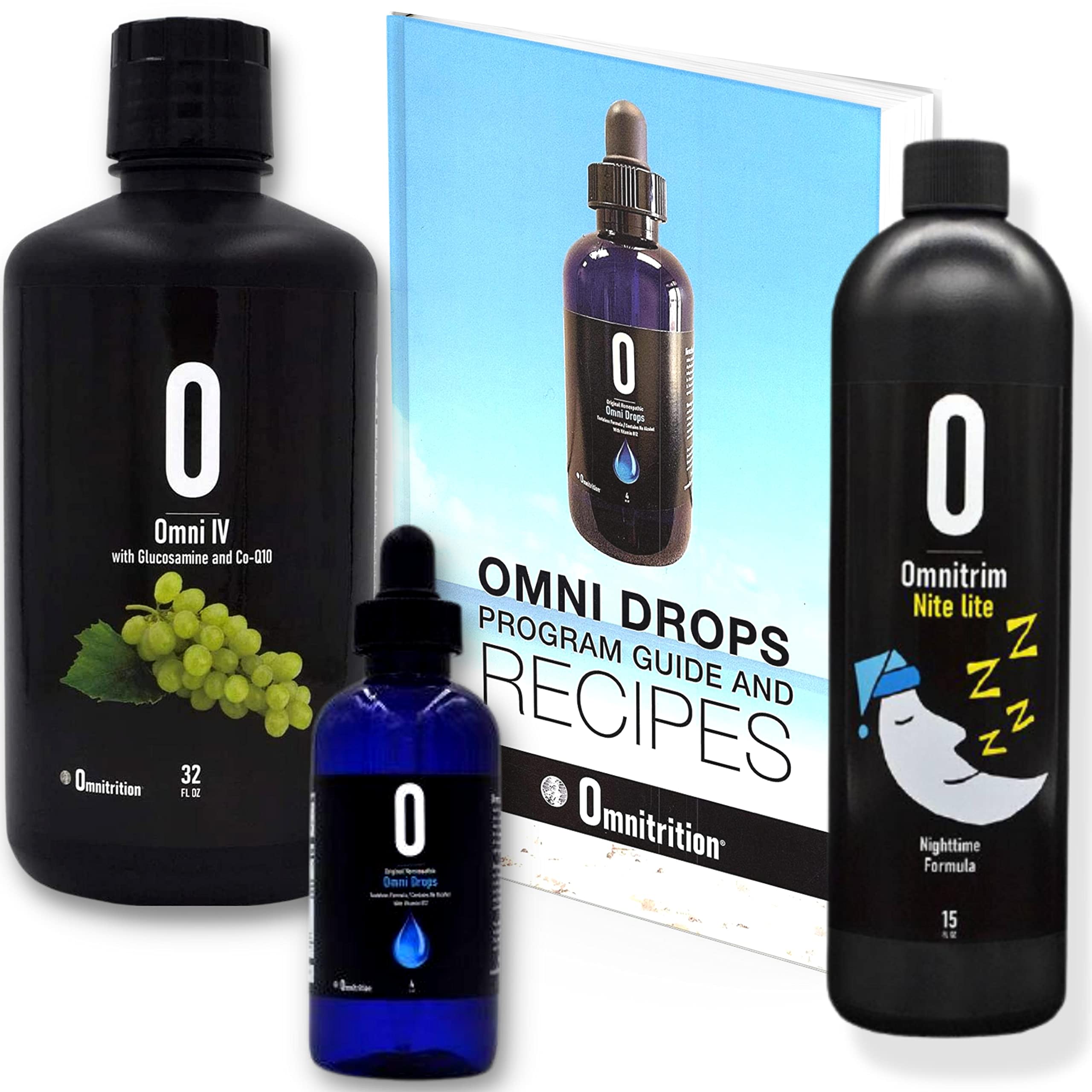 Omni Drop Weight Loss Bundle - 3-Piece Starter Kit with Vitamin B12 Diet Drops (4oz), Glucosamine IV Support & Nighttime Appetite Control | Complete Program Guide Included | Perfect for Home Weight Management & Wellness Routine