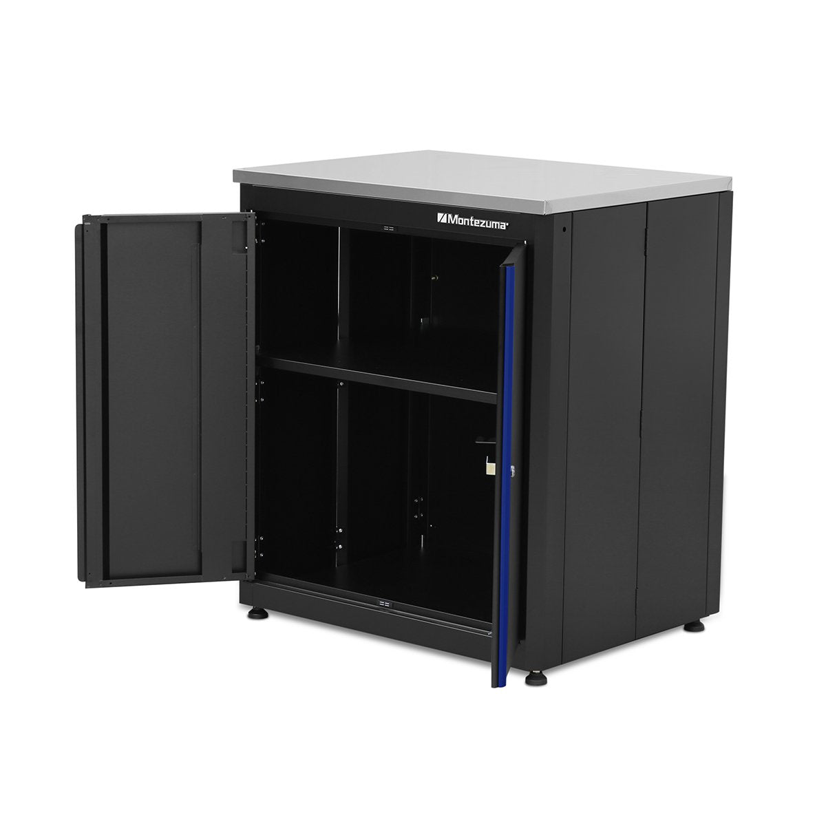 Montezuma 2-Door Base Kitchen Cabinet with Stainless Steel Countertop - Perfect for Modern Kitchens, Bathrooms & Laundry Rooms