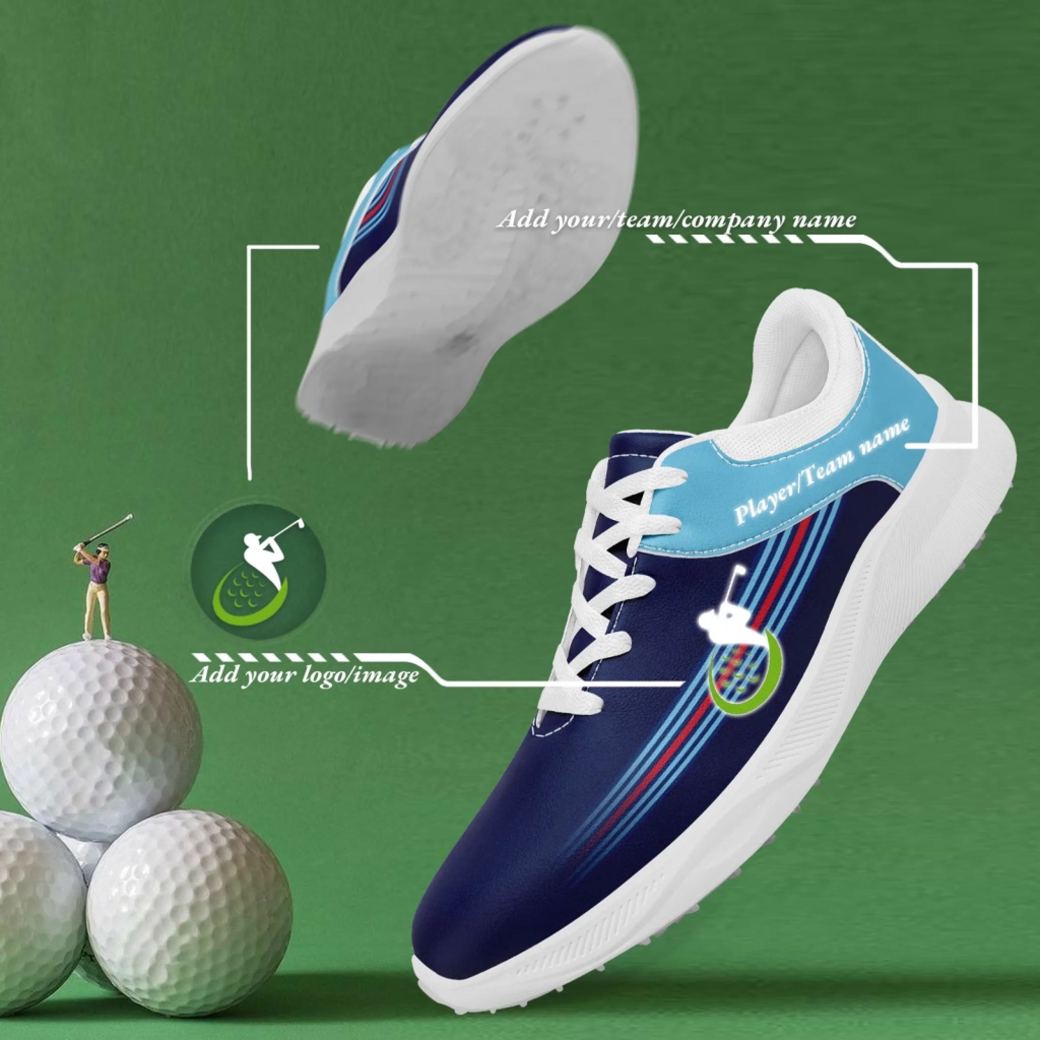 Custom Golf Performance Sneakers - Personalized Durable Athletic Shoes for POD Resellers | Breathable Comfort for Golfing & Casual Wear (Model: FN062 25020099)
