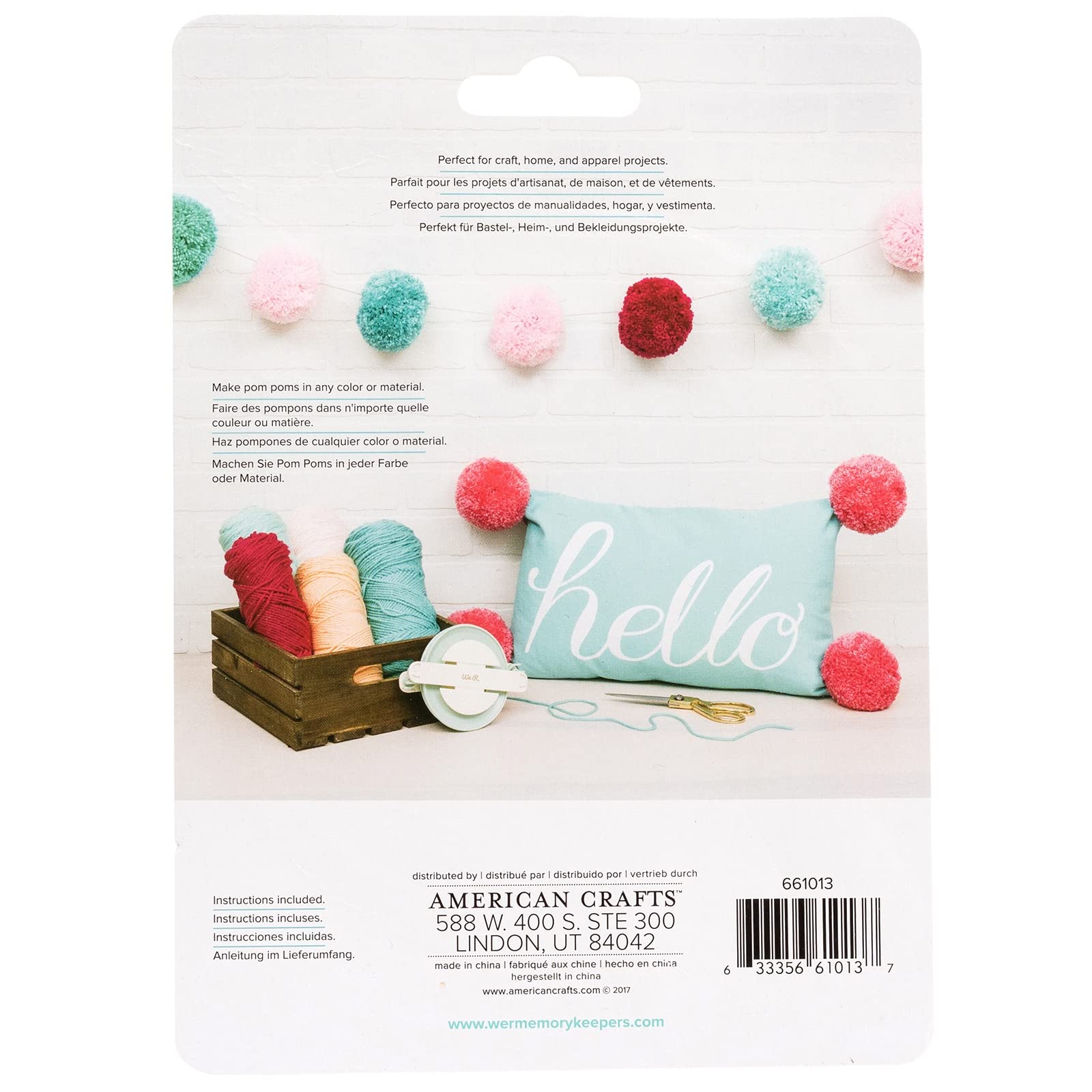We R Memory Keepers Embellishment Makers Basic Tools - Jumbo Pom Pom Maker for DIY Crafts, Scrapbooking & Home Decor | Create Fluffy Pom Poms for Hats, Blankets & Gift Wrapping