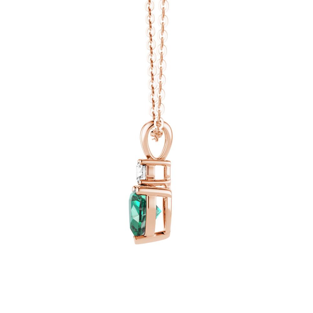 1.8 Carat Heart Emerald Solitaire Pendant with White Sapphire Accents - Elegant Jewelry Gift for Valentine's Day, Anniversary & Special Occasions