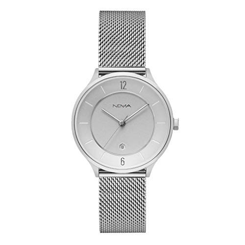 NEMA Liza Women's Watch - Genuine Leather/Canvas/Mesh/Stainless Steel Strap, Sun-ray Dial, Japanese Quartz Movement, Slim Analog Watch - Perfect for Office, Casual Wear & Special Occasions