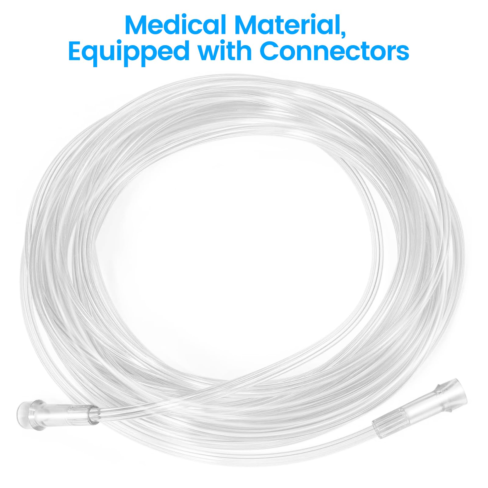 5 Foot High Flow Oxygen Tube Extension - Transparent, Crush Resistant PVC Oxygen Tubing for Medical Use (Pack of 3) - Ideal for Home Oxygen Therapy, Hospital Use, and Emergency Care