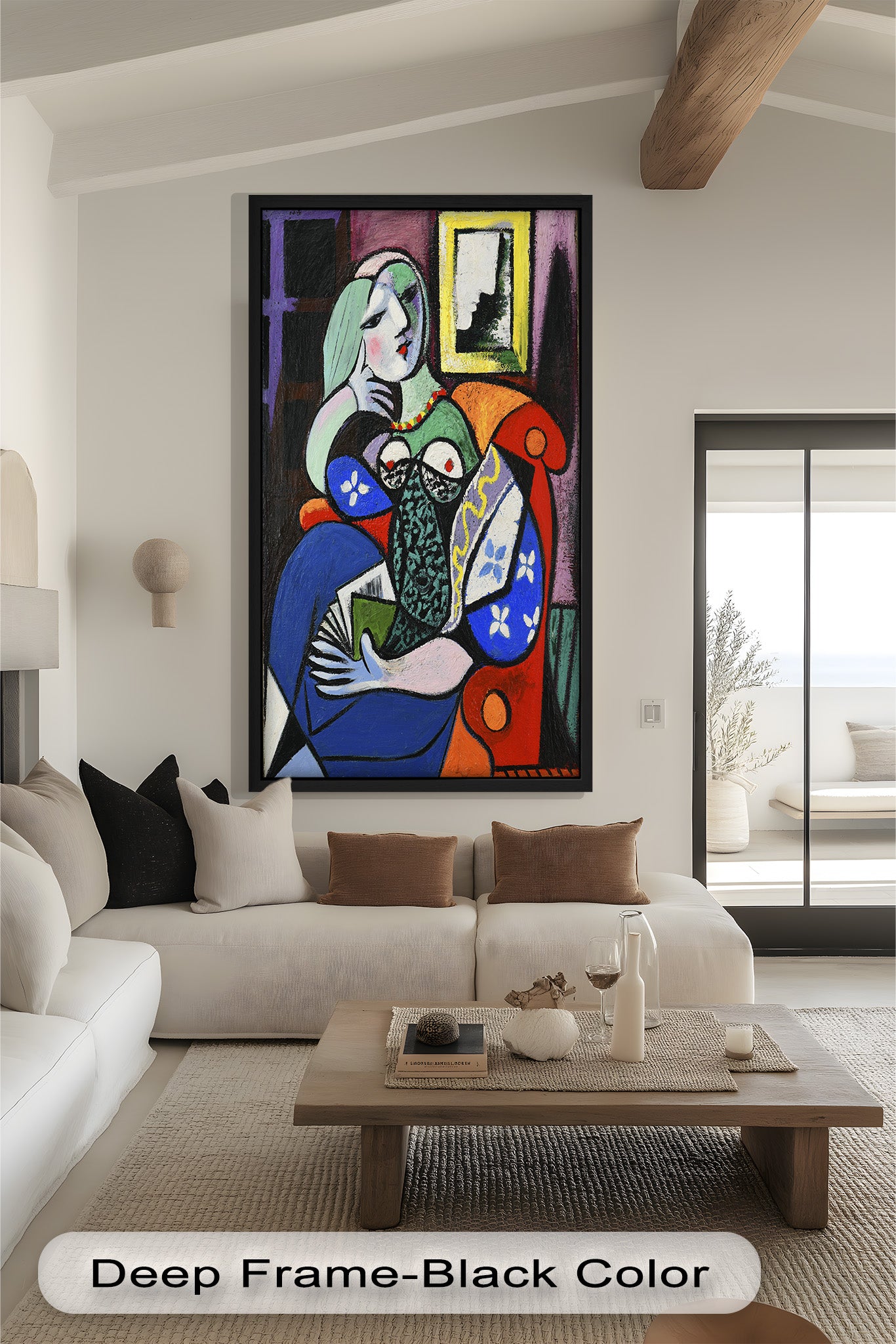 Abstract Woman Reading on Red Armchair - Picasso Style Oil Painting Reproduction - Perfect for Living Room Decor & Art Lovers