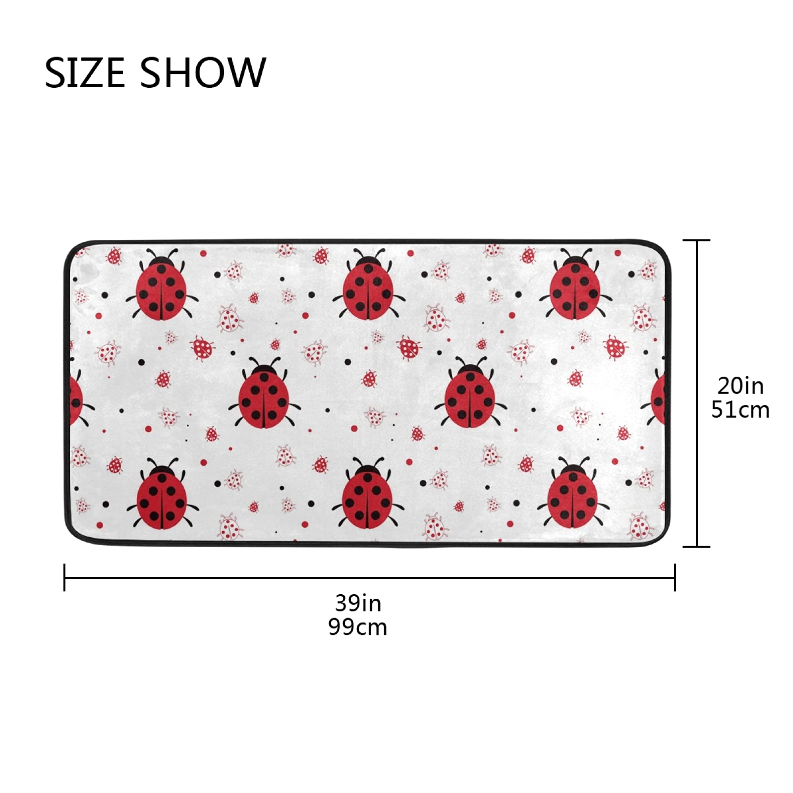 SUABO Non-Slip Ladybugs Kitchen Mat - 39