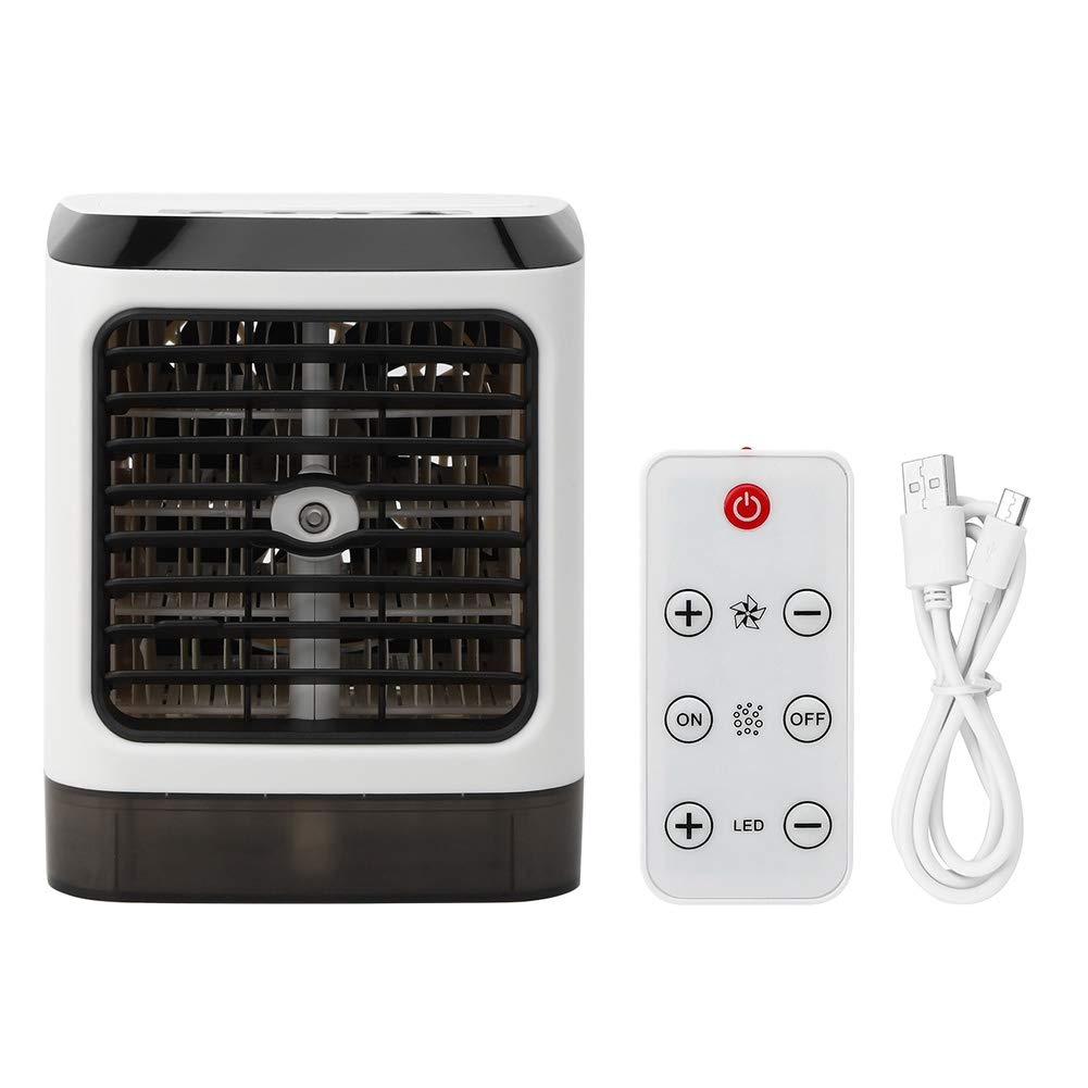 Portable USB Air Cooler Fan with LED Light for Home & Office