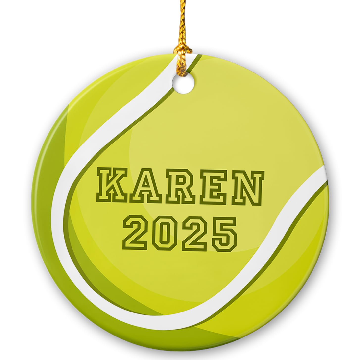 Custom Tennis Christmas Ceramic Ornament 2025 - Personalized Tennis Ball Keepsake for Christmas Tree - Unique Xmas Decor & Tennis Player Gift - Perfect for Holiday Decorations, Sports Lovers & Christmas Presents