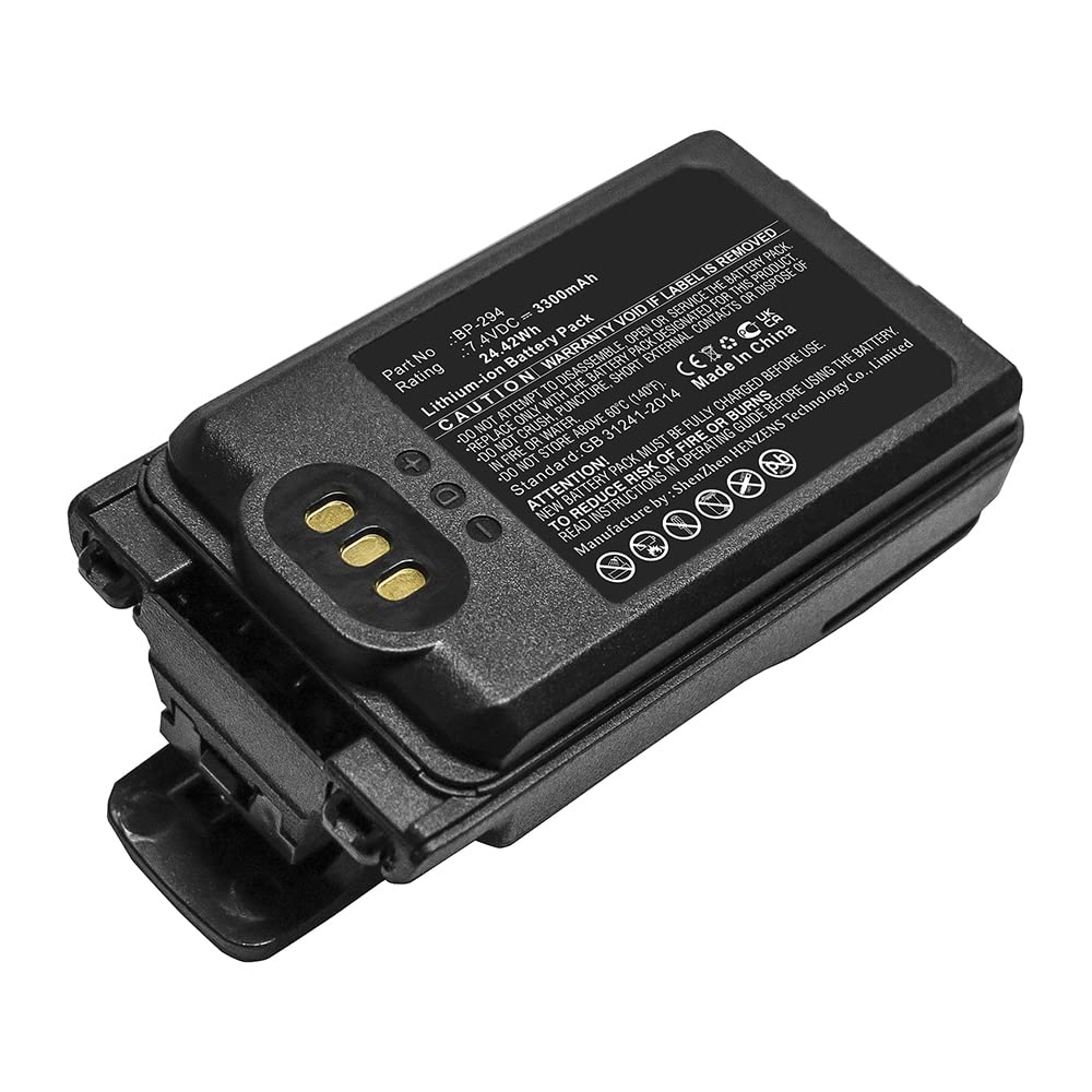 Synergy Digital 2-Way Radio Battery - 3300mAh Li-ion 7.4V Replacement for Icom IC-F62D & BP-294 | Long-Lasting Power for Emergency Communication, Construction, Security & Outdoor Activities