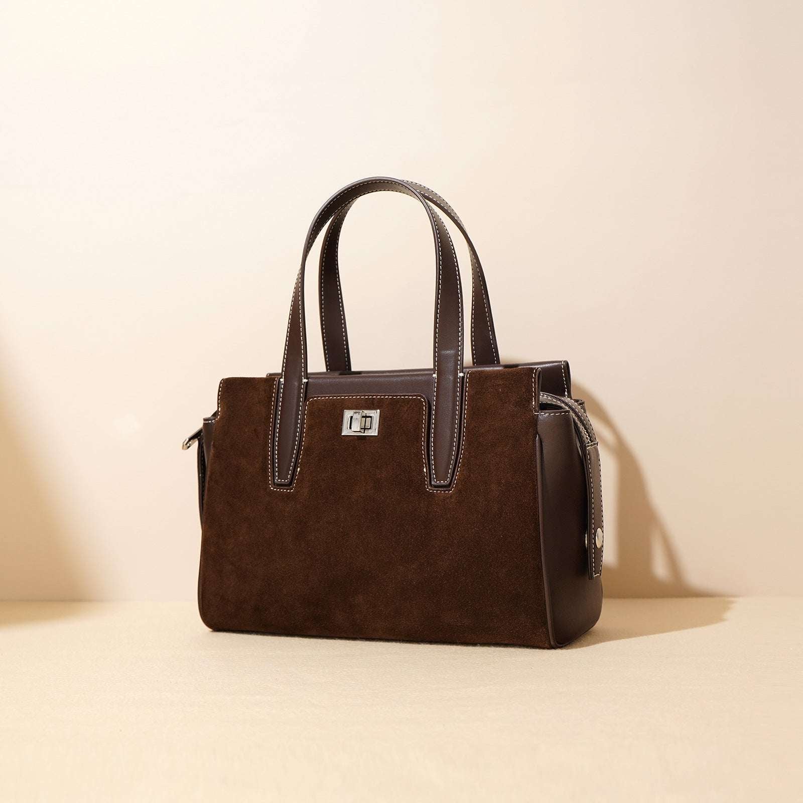 Premium Suede Leather Work Bag for Women & Men - Durable & Stylish Laptop Briefcase for Office, Business, Travel & Commuting