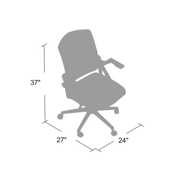 Boss B6223 Mesh Flip Arm Task Chair - Ergonomic Office Chair with Adjustable Height and Lumbar Support for Home & Office Workspaces