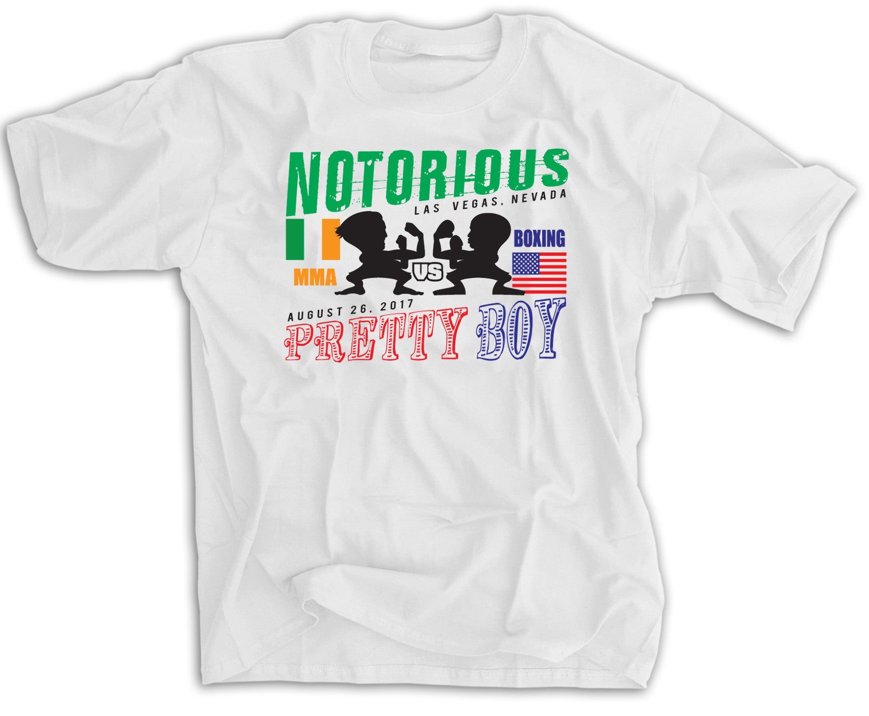 Notorious vs Pretty Boy Boxing Fight T-Shirt - Vintage Boxing Tee for Men & Women - Perfect for UFC Fans, MMA Gifts, and Streetwear Fashion