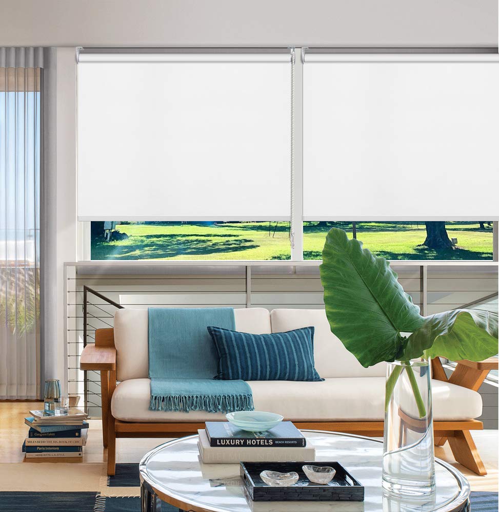 MiLin 100% Blackout Roller Shades - Custom Size Window Blinds for Home & Office | Thermal Insulated, Waterproof, Room Darkening | Fast Delivery (62