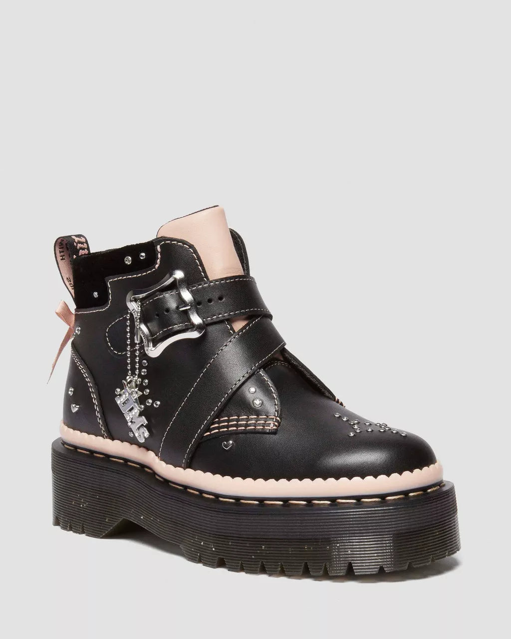 Caitie Women's Leather Buckle Platform Boots - Chunky Heel Ankle Booties for Fall Winter Fashion, Date Night & Office Wear