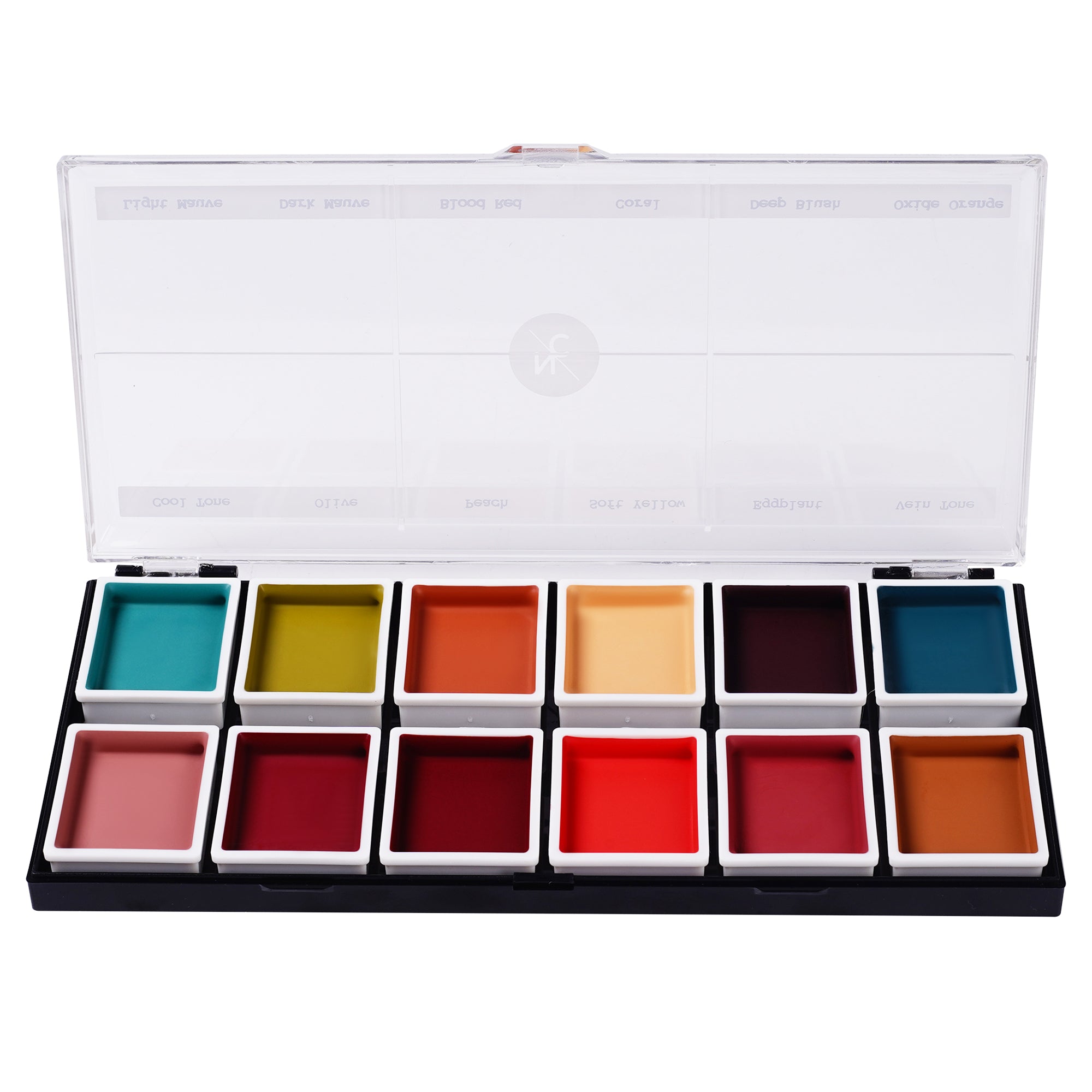 12 Color Alcohol Activated Face & Body Paint Palette - Professional Makeup for Halloween, Cosplay & Special Effects - Safe for Skin & Easy to Apply