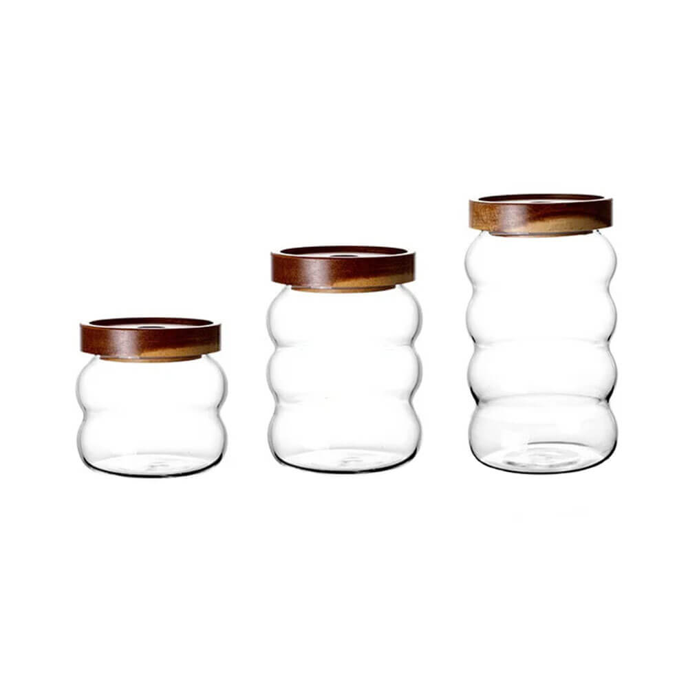 Premium Hector Stacking Glass Canister Set - Airtight Kitchen Storage Containers for Flour, Sugar, Coffee & Dry Food - Perfect for Pantry Organization & Countertop Display